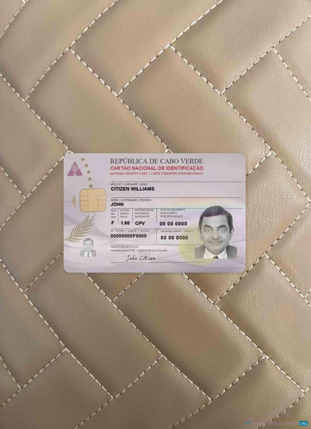 Download Cabo Verde ID card photolook FRONT Photoshop template